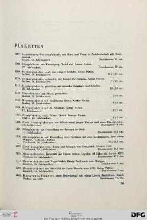 Plaketten (Nr. 1207-1223)