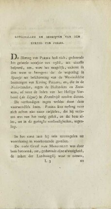 Lotgevallen En Bedrijven Van Den Hertog Van Parma