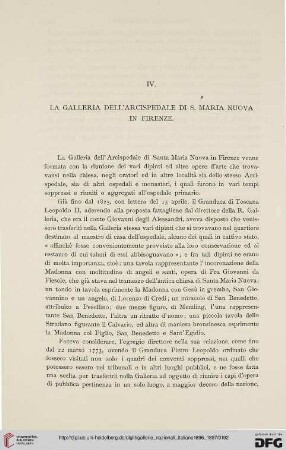 4.1896/97: La Galleria dell'Arcispedale di S. Maria Nuova in Firenze