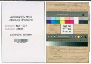 Entnazifizierung Wilhelm Linnmann , geb. 10.06.1899 (Arbeiter)