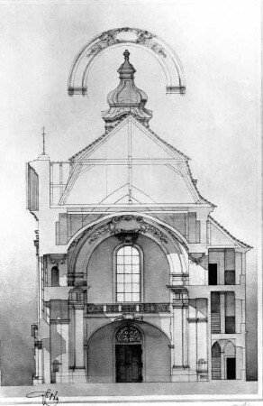 Querschnitt der Kirche Sankt Cyrillus und Methodius (ehemals Carl-Borromäuskirche)