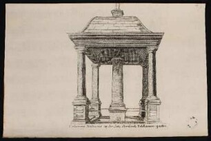 Columna Milliaria in Hr. Joh. Christoph Volckamers garten. - Volkamer, Johann Christoph, Gartenkunst, Meilenstein