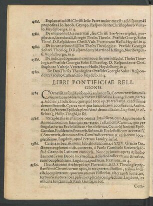 Libri Pontificiae Religionis.