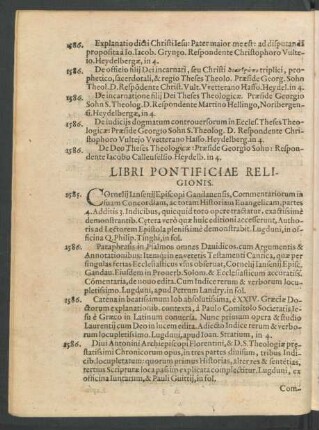 Libri Pontificiae Religionis.