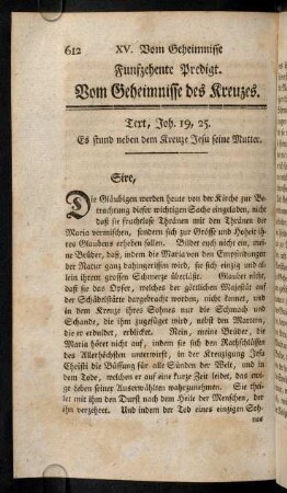 612-652, Funfzehente Predigt