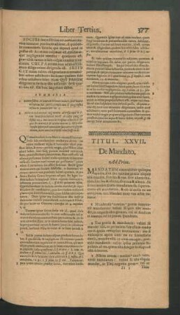 Titul. XXVII. De Mandato.