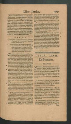 Titul. XXVII. De Mandato.