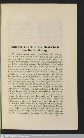 A. Aufgabe und Ziel der Realschule zweiter Ordnung