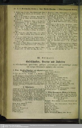 III.Abschnitt. Gesellschaften, Vereine und Anstalten