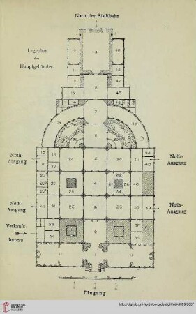Plan des Hauptgebäudes