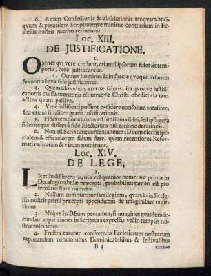 Loc. XIII. De Justificatione