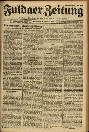 Ausgabe vom Donnerstag, den 04. Oktober 1923.