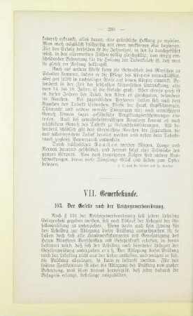 VII. Gewerbekunde