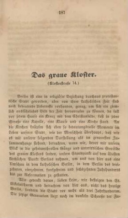 Das graue Kloster. (Klosterstraße 74.)