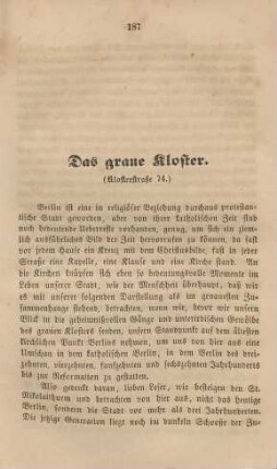 Das graue Kloster. (Klosterstraße 74.)
