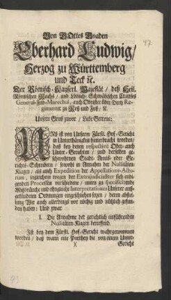 Unsern Gruß zuvor / Liebe Getreue: