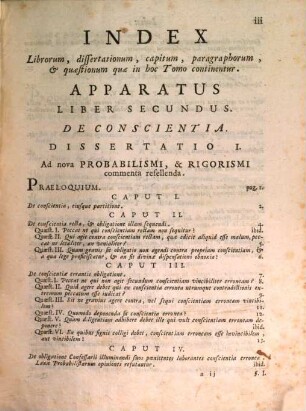 Ad Theologiam Christianam Dogmatico-Moralem Apparatus, 2. De Conscientia, Et Probabilismo