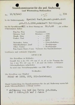 Speidel, Karl, Dr.