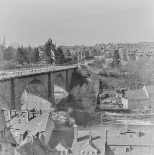 Alte Wasserkunst : Bautzen. Stadtteilansicht mit Friedensbrücke