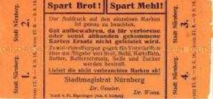 Brotkarte der Stadt Nürnberg