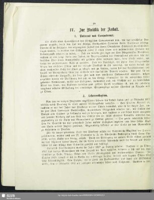IV. Zur Statistik der Anstalt