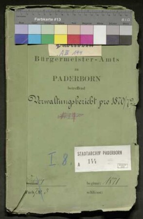 Verwaltungsbericht für 1870/72