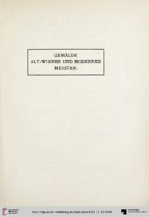 Gemälde Alt-Wiener und moderner Meister (Nr. 1-142)