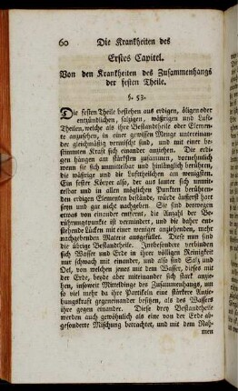 Erstes Kapitel. Von den Krankheiten des Zusammenhangs der festen Theile.