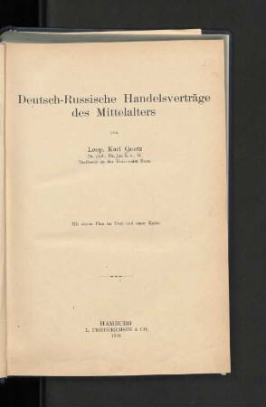 Deutsch-russische Handelsverträge des Mittelalters