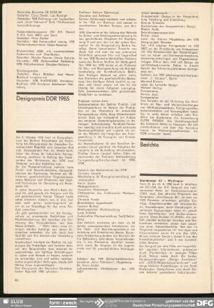 Designpreis DDR 1985 : Designpreis DDR 1985