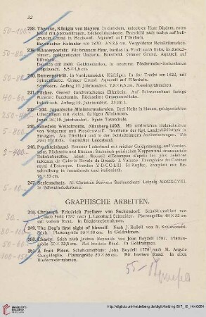 Graphische Arbeiten (Nr. 248-281)