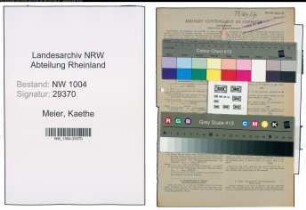 Entnazifizierung Kaethe Meier , geb. 06.11.1906 ()