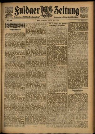 Zweite Ausgabe vom Samstag, den 23. Juli 1904.