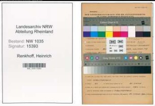 Entnazifizierung Heinrich Renkhoff , geb. 10.06.1894 (Steiger)