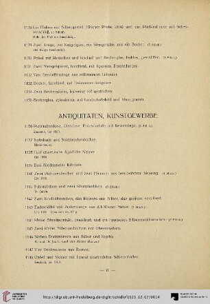 Antiquitäten, Kunstgewerbe (Nr. 1136-1254)