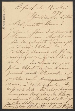 Brief an B. Schott's Söhne : 12.05.1894