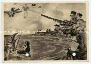 Soldaten-Karikatur