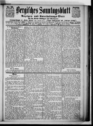 Bergisches Sonntagsblatt. 1888-1888