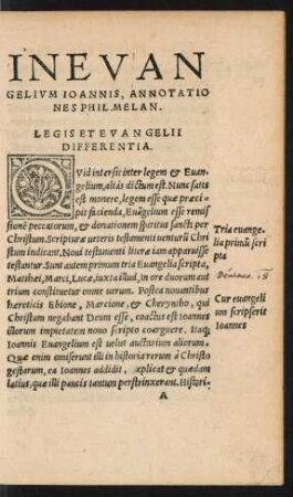 Legis Et Evangelii Differentia.