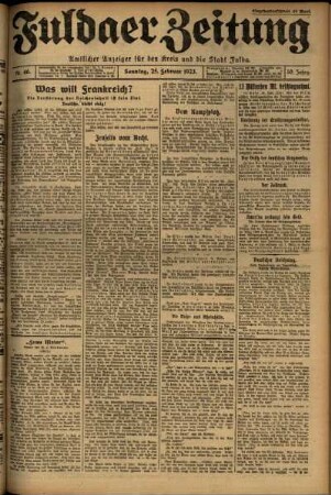 Erste Ausgabe vom Sonntag, den 25. Februar 1923.
