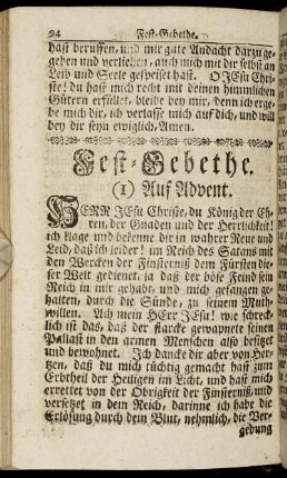 Fest-Gebethe.