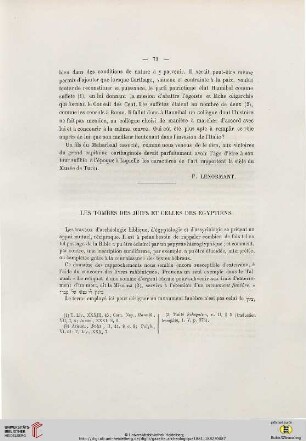 Les tombes des juifs et celles des égyptiens
