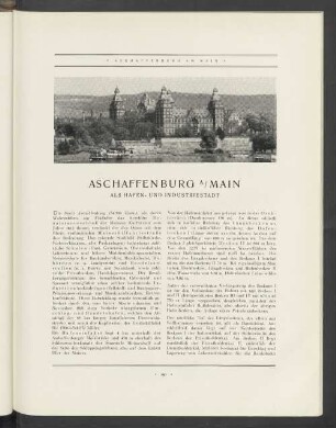 Aschaffenburg A./Main Als Hafen- Und Industriestadt