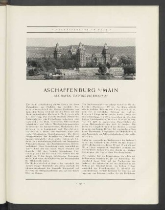 Aschaffenburg A./Main Als Hafen- Und Industriestadt