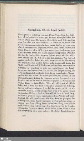 Moritzburg, Pillnitz, Groß-Sedlitz