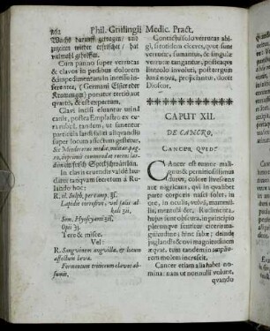 Caput XII. De Cancro.