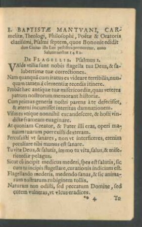 I. Baptistae Mantuani ... Psalmi septem ...