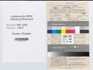 Entnazifizierung Christian Pauels, geb. 24.07.1899 (Bankbeamter)
