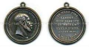Tragbare Medaille auf den Tod Kaiser Wilhelm I.
