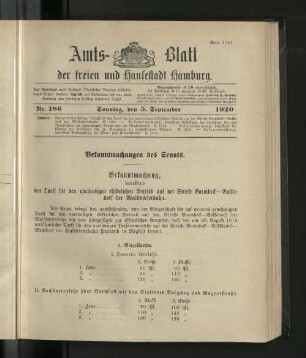 No. 186, 5. September 1920